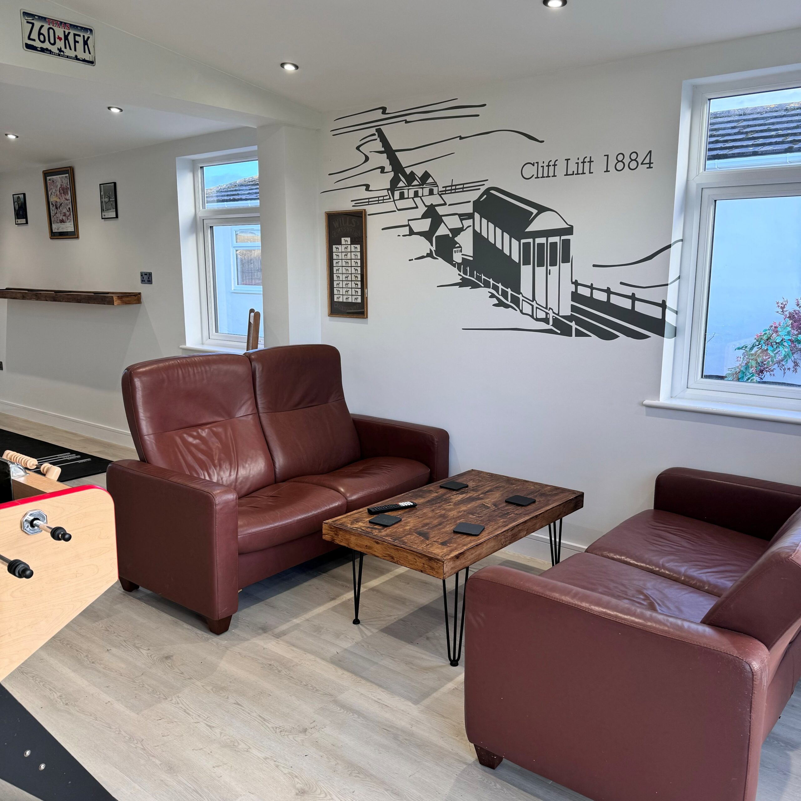 relax in the games room at Saltburn holiday lets